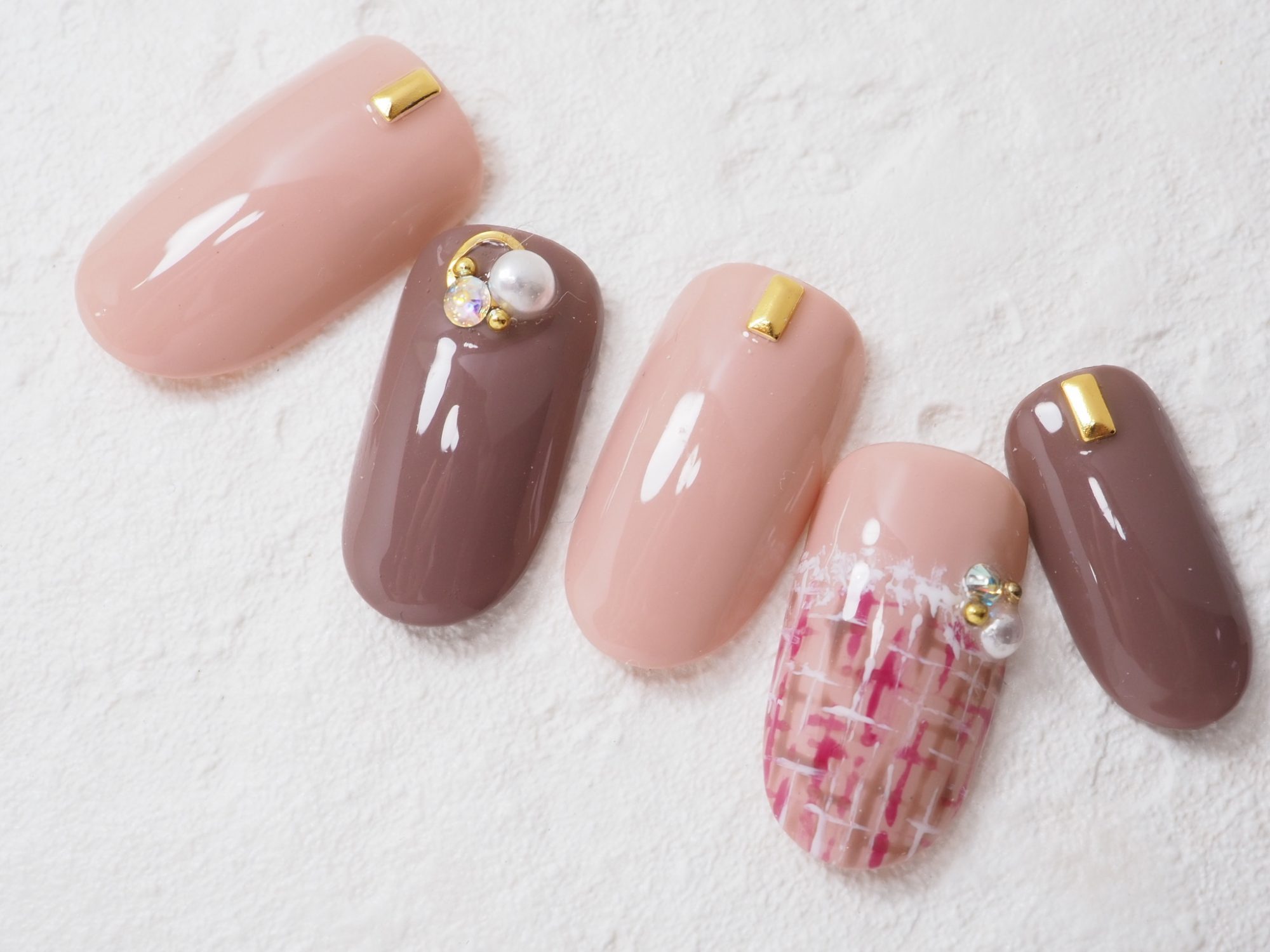 秋冬に人気デザイン ツイードネイル Chic Nail シックネイル 目黒ネイルサロン